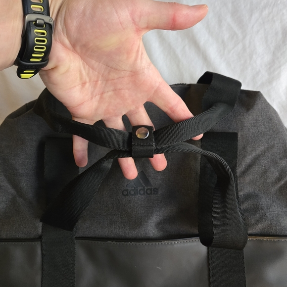 Adidas Convertible Backpack Duffel Travel Bag Charcoal with clear outer pockets - Picture 5 of 12